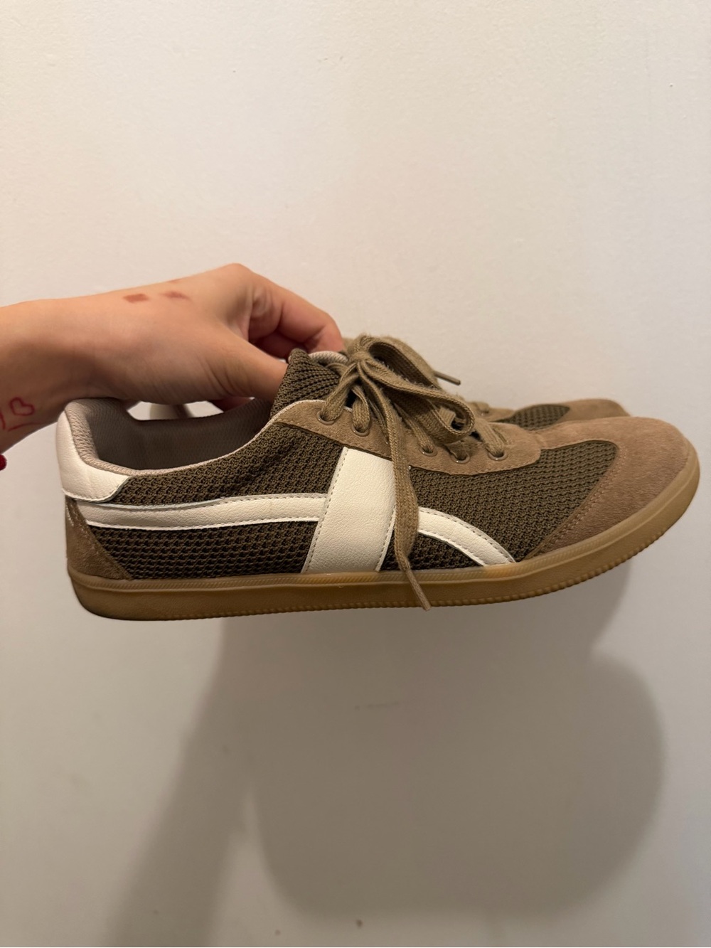 Eileen Fisher Brown and White Women's Mesh & Suede Sneakers